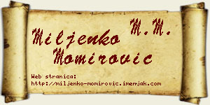 Miljenko Momirović vizit kartica